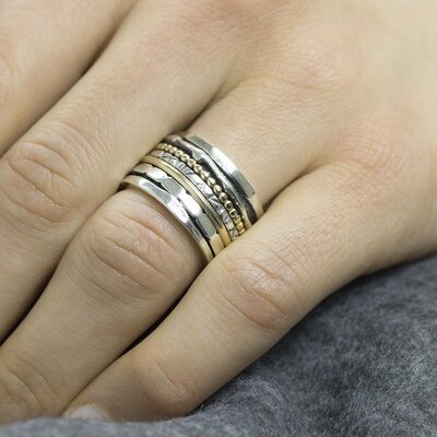JEH JEWELS JEH JEWELS Ring | Ring zilver + Gold Filled Speels | 18484