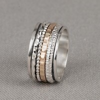 JEH JEWELS JEH JEWELS Ring | Ring zilver + Goldfilled Creatief | Touch of Gold