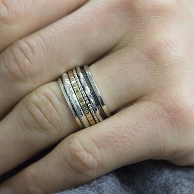 JEH JEWELS JEH JEWELS Ring | Ring zilver + Goldfilled Creatief | 19691