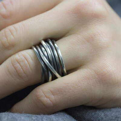 JEH JEWELS JEH JEWELS Ring | Ring zilver oxy gewikkeld dik | 17984