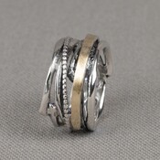 JEH JEWELS JEH JEWELS Ring | Ring zilver + 9 karaat + bogen | 21198