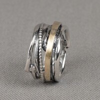 JEH JEWELS JEH JEWELS Ring | Ring zilver + 9 karaat + bogen | Touch of Gold