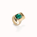 UNOde50 UNOde50 Ring | SER MAGNETICA | VERGULD | GROEN KRISTAL | FW24
