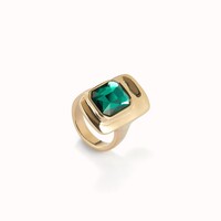 UNOde50 UNOde50 Ring | SER MAGNETICA | VERGULD | GROEN KRISTAL | FW24
