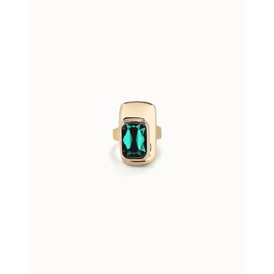 UNOde50 UNOde50 Ring | SER MAGNETICA | VERGULD | GROEN KRISTAL | ANI0829VRDORO
