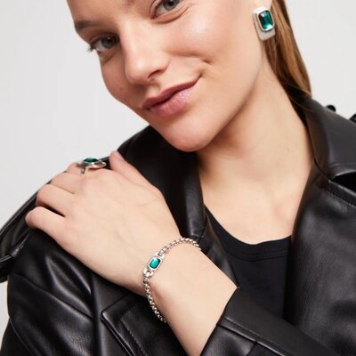 UNOde50 UNOde50 Armband | SER MAGNETICA | GROEN KRISTAL | PUL2495VRDMTL