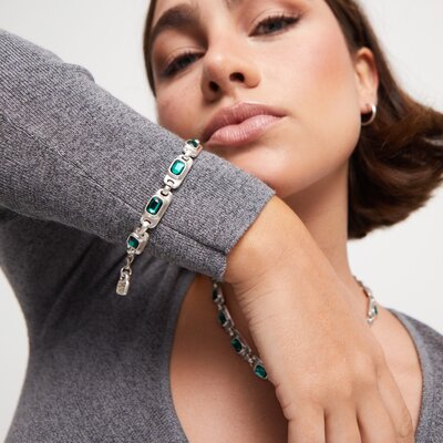 UNOde50 UNOde50 Armband | SER MAGNETICA | GROEN KRISTAL | PUL2487VRDMTL