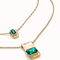 UNOde50 UNOde50 Ketting | SER MAGNETICA | VERGULD | GROEN KRISTAL | FW24
