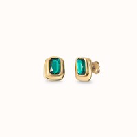 UNOde50 UNOde50 Oorbellen | SER MAGNETICA | VERGULD | GROEN KRISTAL | FW24