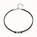 UNOde50 UNOde50 Ketting | SER MAGNETICA | LEER | GROEN KRISTAL | FW24