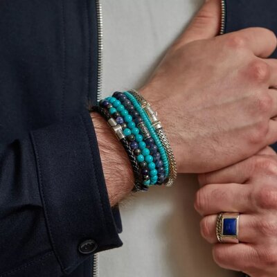 REBEL & ROSE REBEL & ROSE Armband | Midnight Blue Vintage | 8 mm