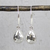 JEH JEWELS JEH JEWELS Oorbellen | Oorbel zilver hamerslag lang