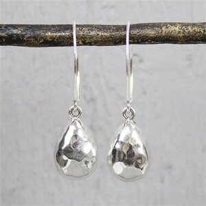 JEH JEWELS JEH JEWELS Oorbellen | Oorbel zilver hamerslag lang