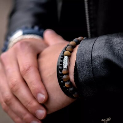 REBEL & ROSE REBEL & ROSE Armband | Matt Tiger Lily | 8 mm