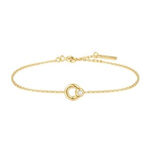 ANIA HAIE ANIA HAIE Bracelet | Chic Creator | Gold Hoop FW Pearl  | VERGULD