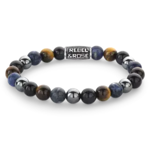 REBEL & ROSE REBEL & ROSE Armband | Blue Rain Vintage | 8 mm