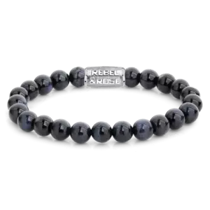 REBEL & ROSE REBEL & ROSE Armband | Tiger Blues | 8 mm