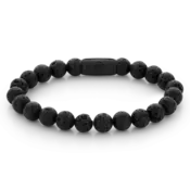 REBEL & ROSE REBEL & ROSE Armband | Black Moon - All-Black | 8 mm