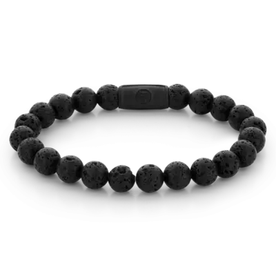 REBEL & ROSE REBEL & ROSE Armband | Black Moon - All-Black | 8 mm