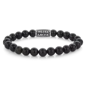 REBEL & ROSE REBEL & ROSE Armband |Black Velvet Vintage| 8 mm