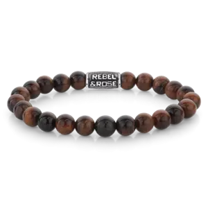 REBEL & ROSE REBEL & ROSE Armband |Tiger Red Vintage| 8 mm