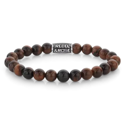 REBEL & ROSE REBEL & ROSE Armband |Tiger Red Vintage| 8 mm