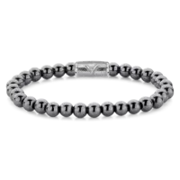 REBEL & ROSE REBEL & ROSE Armband | Grey Silver Shine DV | 6 mm
