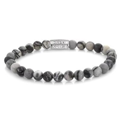 REBEL & ROSE REBEL & ROSE Armband | Black Wolf | 6 mm