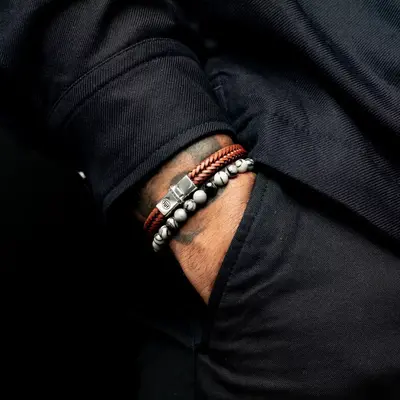 REBEL & ROSE REBEL & ROSE Armband | Black Wolf | 6 mm