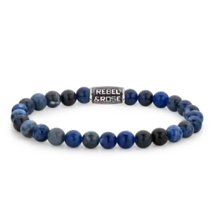 REBEL & ROSE REBEL & ROSE Armband | Midnight Blue Vintage | 6 mm
