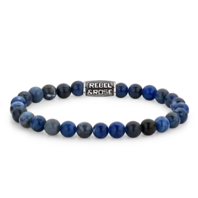 REBEL & ROSE REBEL & ROSE Armband | Midnight Blue Vintage | 6 mm