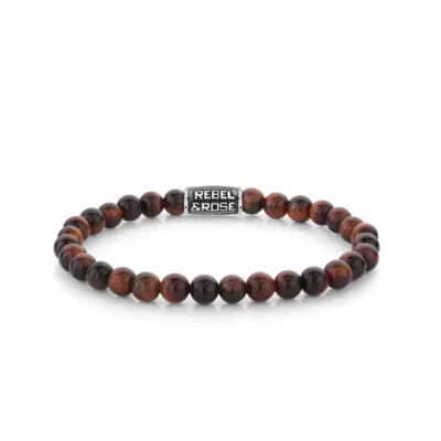 REBEL & ROSE RREBEL & ROSE Armband |Tiger Red Vintage| 6 mm