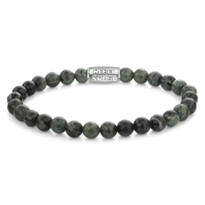REBEL & ROSE REBEL & ROSE Armband | Green Rocks | 6 mm