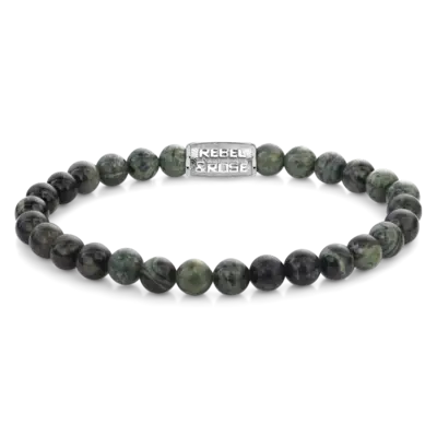 REBEL & ROSE REBEL & ROSE Armband | Green Rocks | 6 mm