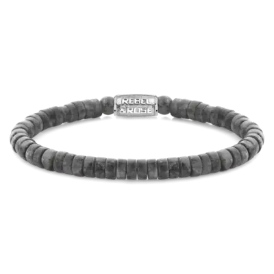 REBEL & ROSE REBEL & ROSE Armband | Slices Grey Seduction | 6 mm