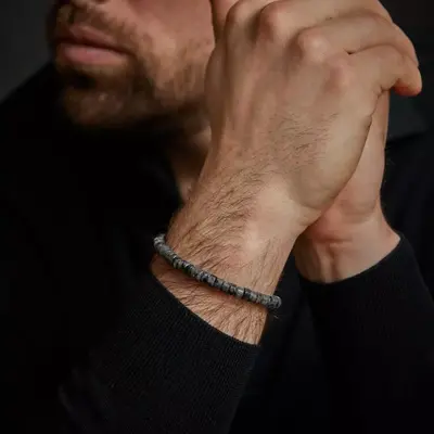 REBEL & ROSE REBEL & ROSE Armband | Slices Grey Seduction | 6 mm