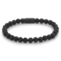 REBEL & ROSE REBEL & ROSE Armband | Black Moon - All-Black | 6 mm