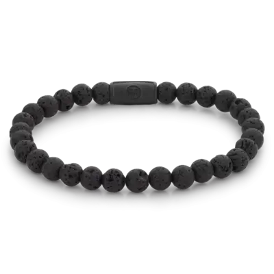 REBEL & ROSE REBEL & ROSE Armband | Black Moon - All-Black | 6 mm