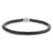 REBEL & ROSE REBEL & ROSE Armband | Slices - The Black Stone | 4 mm