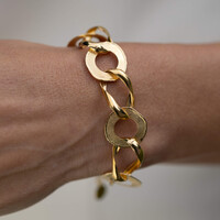 SANJOYA SANJOYA Armband  |  MAT EN RONDE LINK ARMBAND | VERGULD