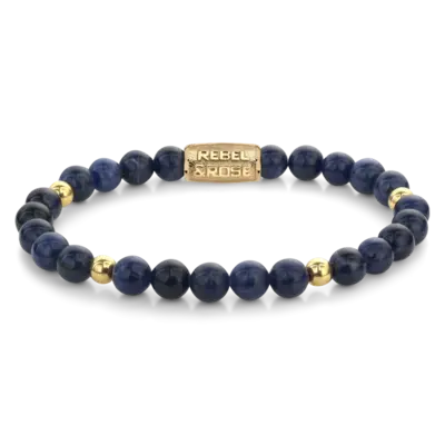 REBEL & ROSE REBEL & ROSE Armband | Midnight Blue | 6 mm | RR-60137-G