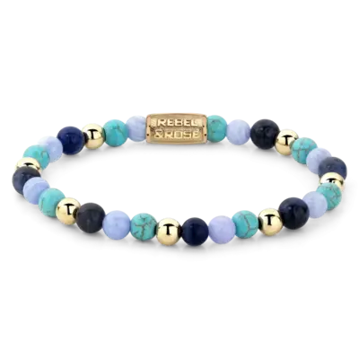 REBEL & ROSE REBEL & ROSE Armband | Winter Blues | 6 mm  | RR-60043-G
