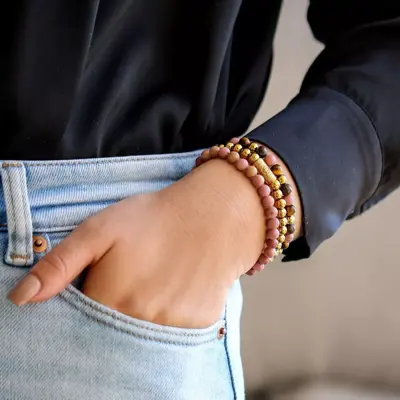 REBEL & ROSE REBEL & ROSE Armband | Rose Garden | 6 mm | RR-60119-G