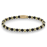 REBEL & ROSE REBEL & ROSE Armband | Mix Black Madonna | Agaat | 4 mm