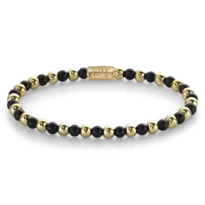 REBEL & ROSE REBEL & ROSE Armband | Mix Black Madonna | Agaat | 4 mm
