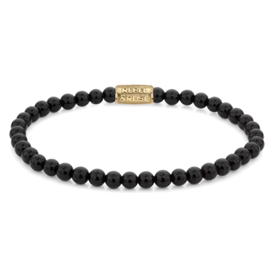 REBEL & ROSE REBEL & ROSE Armband  | Black Velvet | 4 mm | RR-40108-G