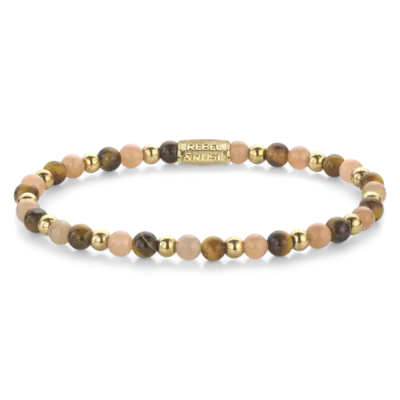 REBEL & ROSE REBEL & ROSE Armband | Sunset Beach | Goldplated | 4 mm | RR-40140-G