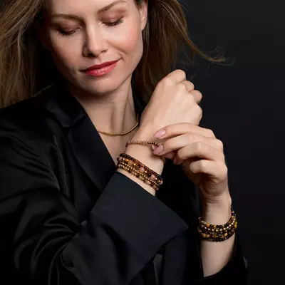 REBEL & ROSE REBEL & ROSE Armband | Sunset Beach | Goldplated | 4 mm | RR-40140-G