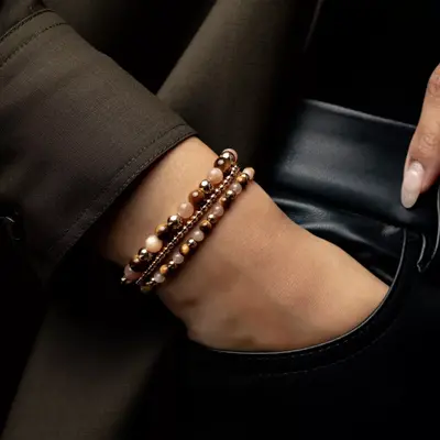 REBEL & ROSE REBEL & ROSE Armband | Sunset Beach | Goldplated | 4 mm | RR-40140-G