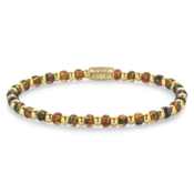 REBEL & ROSE REBEL & ROSE Armband | Mix Glass Rocks Tiger | 4 mm | RR-40146-G